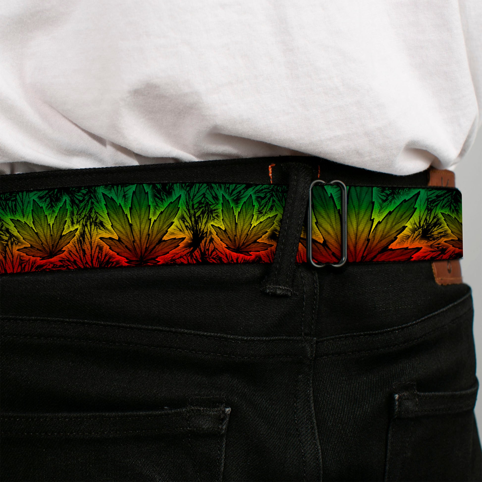 Seatbelt Belt - Marijuana Haze Rasta/Rasta Seatbelt Belts Buckle-Down