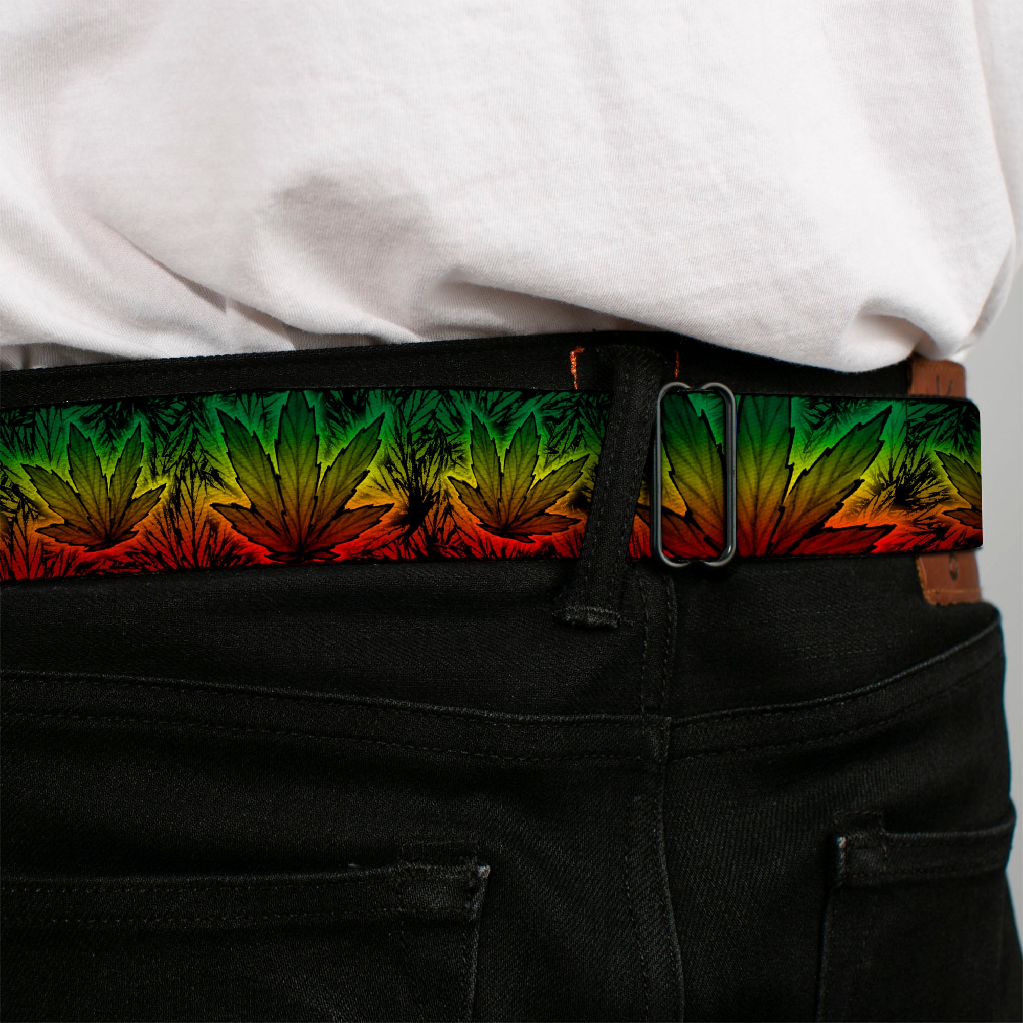 Seatbelt Belt - Marijuana Haze Rasta/Rasta Seatbelt Belts Buckle-Down