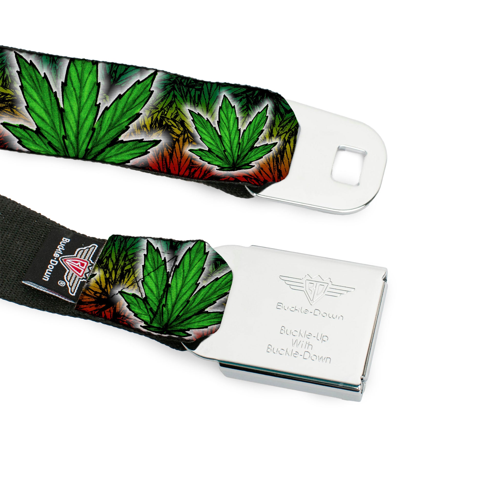 Seatbelt Belt - Marijuana Haze Rasta/White Seatbelt Belts Buckle-Down