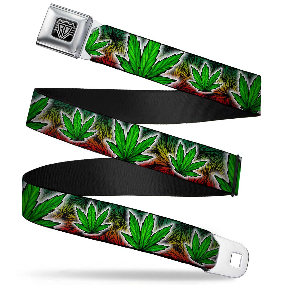 Seatbelt Belt - Marijuana Haze Rasta/White Seatbelt Belts Buckle-Down