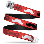 BD Wings Logo CLOSE-UP Full Color Black Silver Seatbelt Belt - Mustaches Red/Brown/White/Black Webbing Seatbelt Belts Buckle-Down