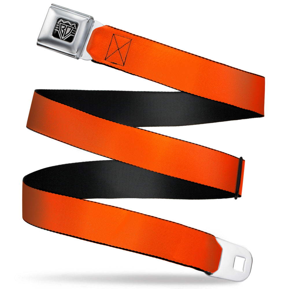 BD Wings Logo CLOSE-UP Full Color Black Silver Seatbelt Belt - Neon Orange Webbing Seatbelt Belts Buckle-Down