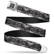 BD Wings Logo CLOSE-UP Full Color Black Silver Seatbelt Belt - Navajo2 Grays Webbing Seatbelt Belts Buckle-Down