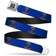 BD Wings Logo CLOSE-UP Full Color Black Silver Seatbelt Belt - North Dakota Flags Webbing Seatbelt Belts Buckle-Down