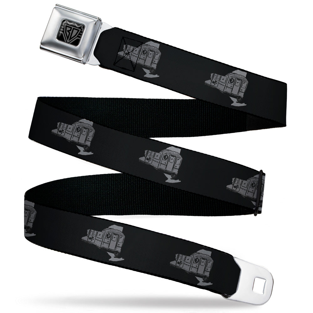BD Wings Logo CLOSE-UP Black/Silver Seatbelt Belt - New York State/Subway Train Black/Gray Webbing Seatbelt Belts Buckle-Down
