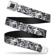 BD Wings Logo CLOSE-UP Full Color Black Silver Seatbelt Belt - Orthodox Chaos Webbing Seatbelt Belts Buckle-Down