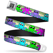 BD Wings Logo CLOSE-UP Full Color Black Silver Seatbelt Belt - Octopus Cartoon Webbing Seatbelt Belts Buckle-Down