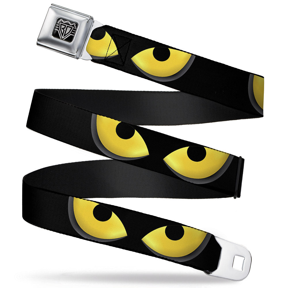 BD Wings Logo CLOSE-UP Full Color Black Silver Seatbelt Belt - Owl Eyes 1 Webbing Seatbelt Belts Buckle-Down