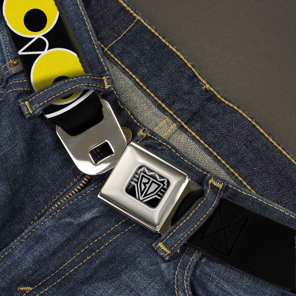 BD Wings Logo CLOSE-UP Full Color Black Silver Seatbelt Belt - Owl Eyes 3 Webbing Seatbelt Belts Buckle-Down