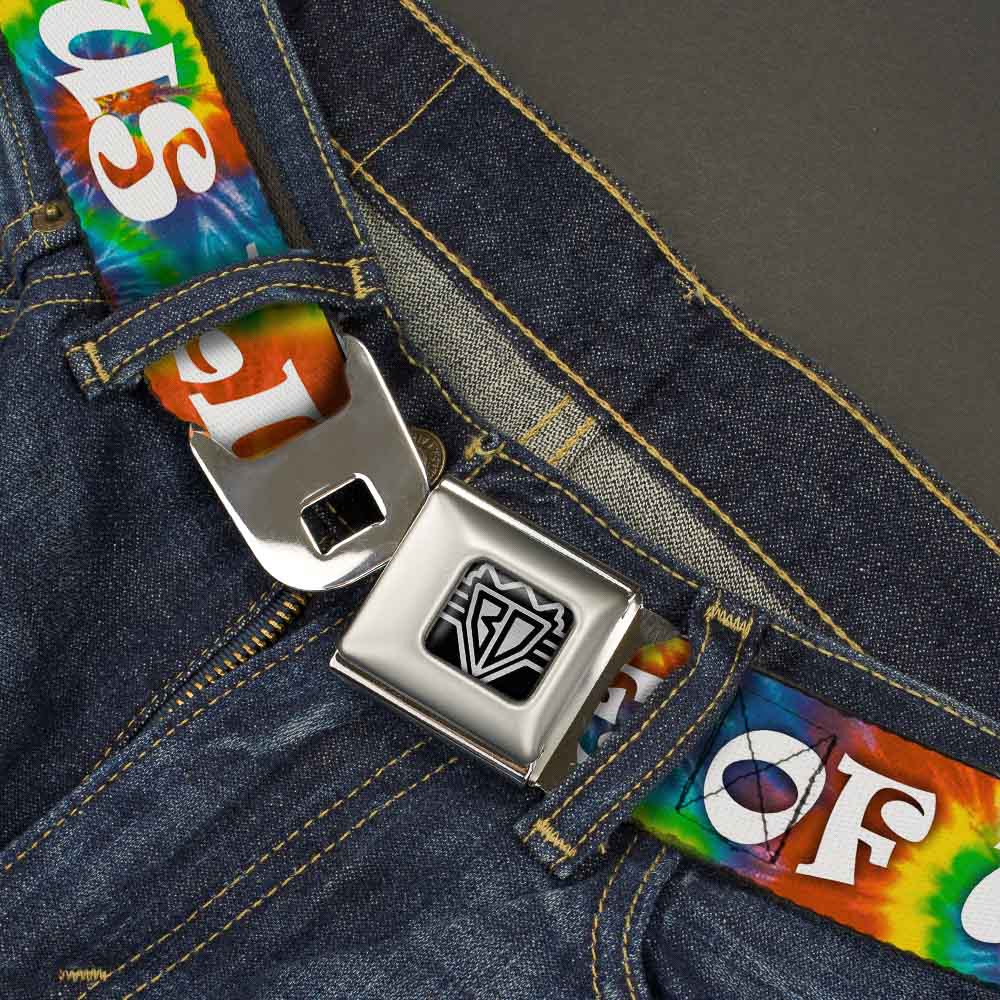 Seatbelt Belt - ONE OF US LIKES GRASS/Tie Dye Multi Color/White Seatbelt Belts Buckle-Down