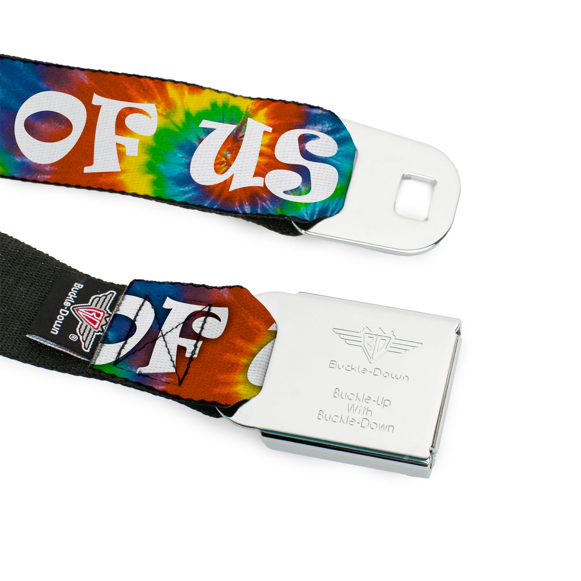 Seatbelt Belt - ONE OF US LIKES GRASS/Tie Dye Multi Color/White Seatbelt Belts Buckle-Down