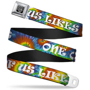 Seatbelt Belt - ONE OF US LIKES GRASS/Tie Dye Multi Color/White Seatbelt Belts Buckle-Down