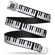 BD Wings Logo CLOSE-UP Full Color Black Silver Seatbelt Belt - Piano Keys Webbing Seatbelt Belts Buckle-Down