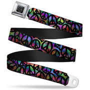 BD Wings Logo CLOSE-UP Full Color Black Silver Seatbelt Belt - Peace Psychedelic Webbing Seatbelt Belts Buckle-Down