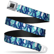 BD Wings Logo CLOSE-UP Full Color Black Silver Seatbelt Belt - Peace Dots White/Blue Webbing Seatbelt Belts Buckle-Down