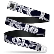 BD Wings Logo CLOSE-UP Full Color Black Silver Seatbelt Belt - Peace Sketch Black/White Webbing Seatbelt Belts Buckle-Down