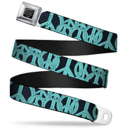 BD Wings Logo CLOSE-UP Full Color Black Silver Seatbelt Belt - Peace Sketch Black/Baby Blue Webbing Seatbelt Belts Buckle-Down