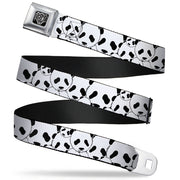 BD Wings Logo CLOSE-UP Full Color Black Silver Seatbelt Belt - Panda Bear Stacked Webbing Seatbelt Belts Buckle-Down