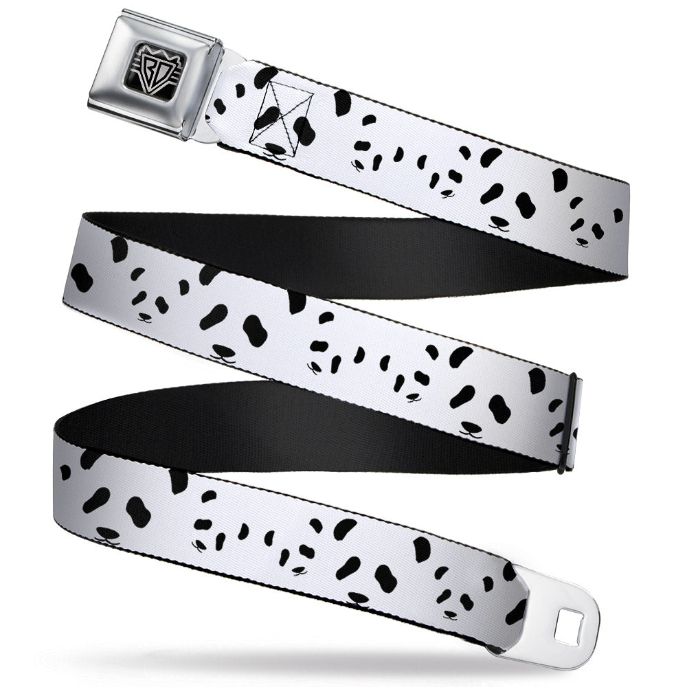 BD Wings Logo CLOSE-UP Full Color Black Silver Seatbelt Belt - Panda Bear Spots Webbing Seatbelt Belts Buckle-Down