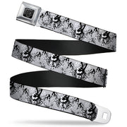 BD Wings Logo CLOSE-UP Full Color Black Silver Seatbelt Belt - Peace w/Wings Gray Webbing Seatbelt Belts Buckle-Down