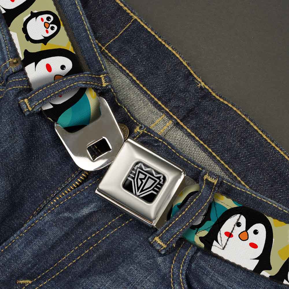 BD Wings Logo CLOSE-UP Full Color Black Silver Seatbelt Belt - Penguin Cartoon Webbing Seatbelt Belts Buckle-Down
