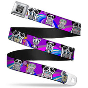 BD Wings Logo CLOSE-UP Full Color Black Silver Seatbelt Belt - Panda Hat Animals w/Bright Color Burst Webbing Seatbelt Belts Buckle-Down