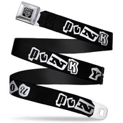 BD Wings Logo CLOSE-UP Full Color Black Silver Seatbelt Belt - Punk You Black/White Webbing Seatbelt Belts Buckle-Down