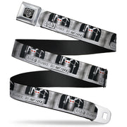 BD Wings Logo CLOSE-UP Full Color Black Silver Seatbelt Belt - Rabid Bunny Webbing Seatbelt Belts Buckle-Down