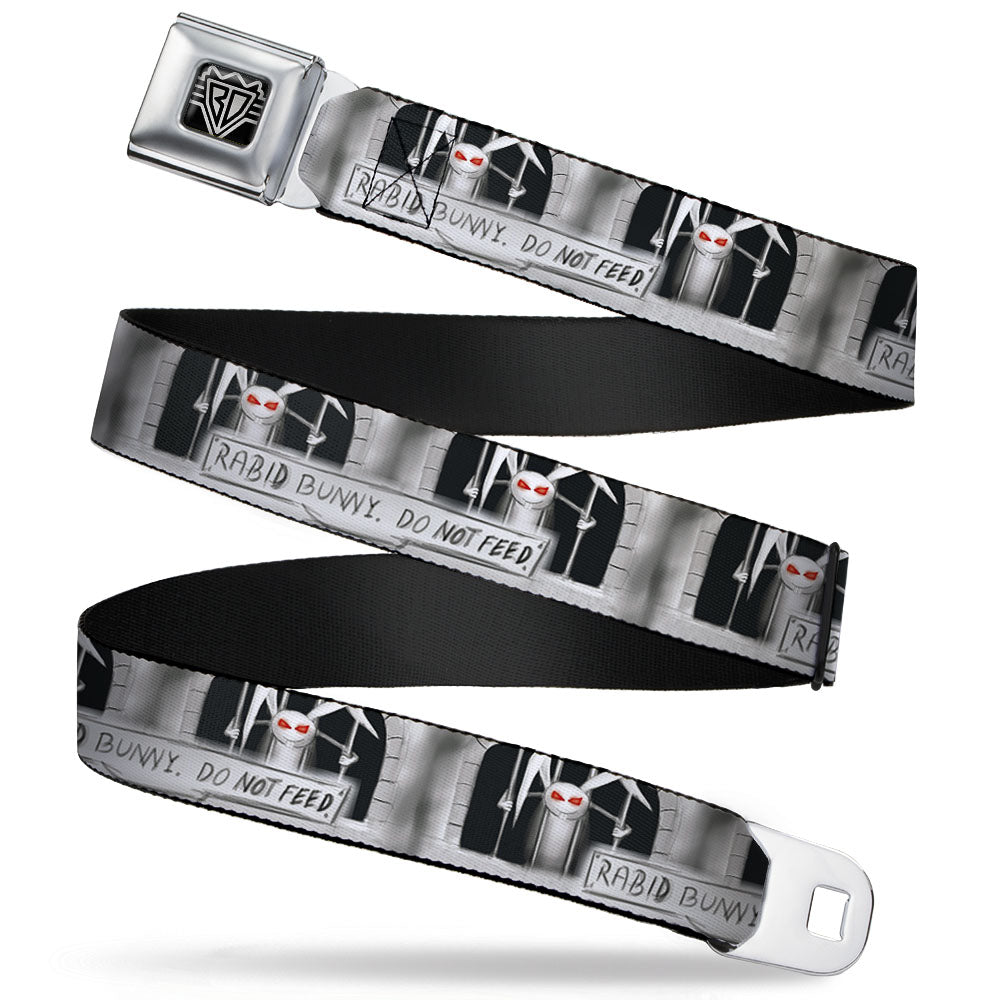 BD Wings Logo CLOSE-UP Full Color Black Silver Seatbelt Belt - Rabid Bunny Webbing Seatbelt Belts Buckle-Down