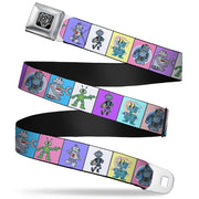 BD Wings Logo CLOSE-UP Full Color Black Silver Seatbelt Belt - Robots Pastel Blocks Webbing Seatbelt Belts Buckle-Down