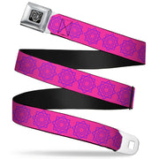 BD Wings Logo CLOSE-UP Full Color Black Silver Seatbelt Belt - Rotating Squares Pink/Purple Webbing Seatbelt Belts Buckle-Down