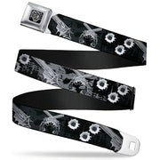 Seatbelt Belt - Revolvers Black/Gray Seatbelt Belts Buckle-Down
