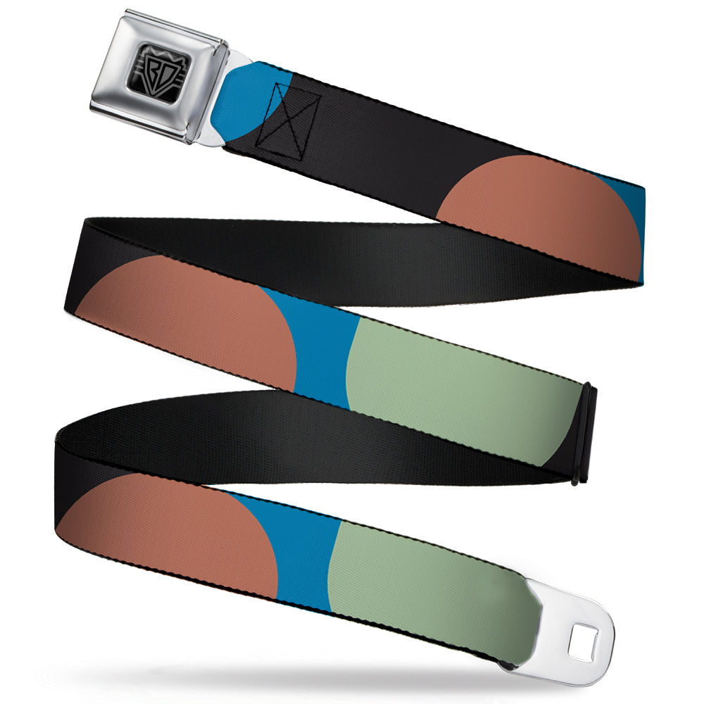 BD Wings Logo CLOSE-UP Full Color Black Silver Seatbelt Belt - Polka Dots CLOSE-UP Black/Blue/Sage/Brown Webbing Seatbelt Belts Buckle-Down