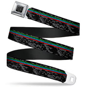 BD Wings Logo CLOSE-UP Full Color Black Silver Seatbelt Belt - Racing Stripes/Digital Camo Black/Gray/Green/Blue/Red Webbing Seatbelt Belts Buckle-Down