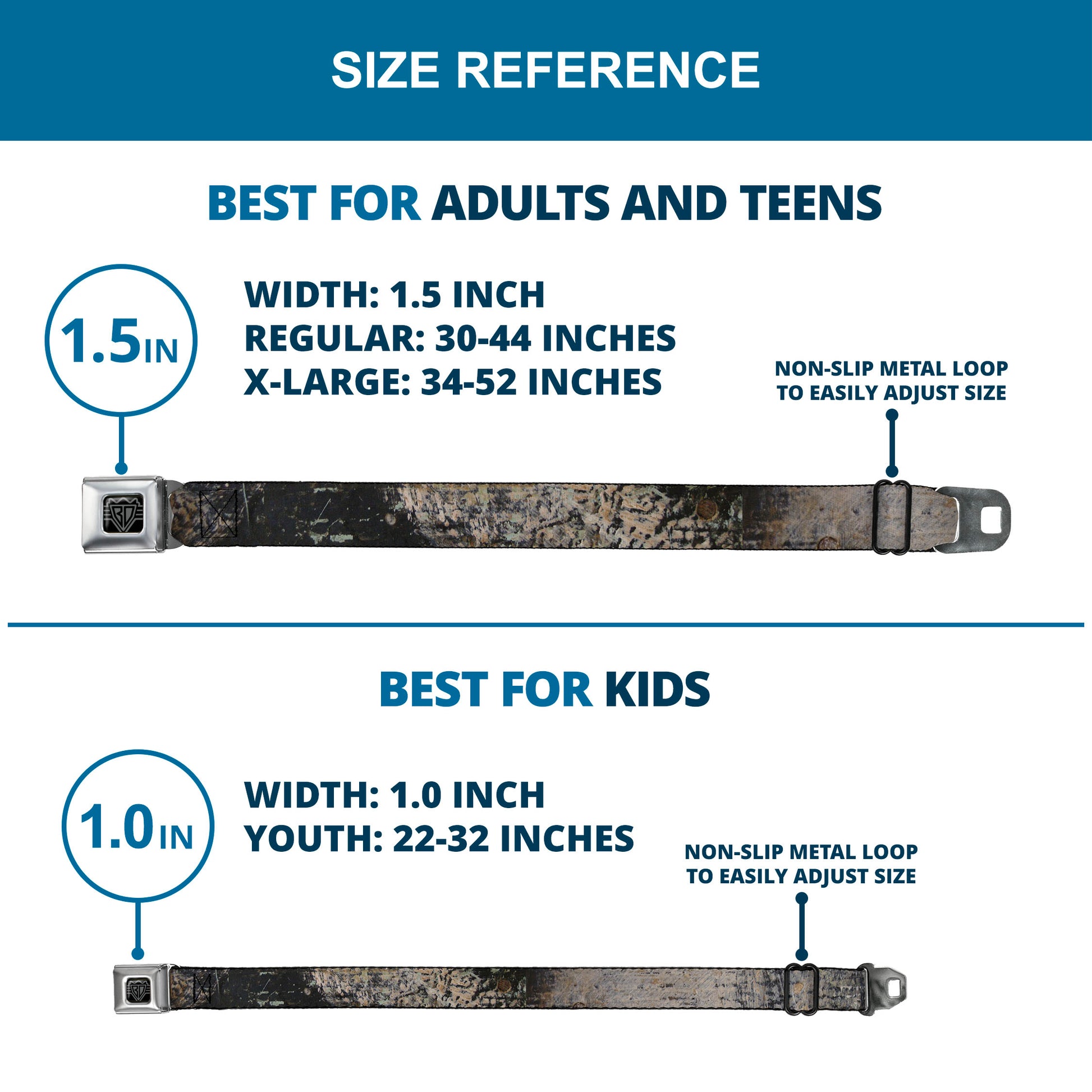 BD Wings Logo CLOSE-UP Full Color Black Silver Seatbelt Belt - Rustic Concrete Panels Webbing Seatbelt Belts Buckle-Down