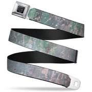 BD Wings Logo CLOSE-UP Full Color Black Silver Seatbelt Belt - Rustic Concrete Panels2 Webbing Seatbelt Belts Buckle-Down