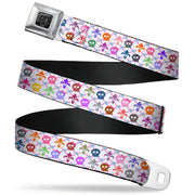 BD Wings Logo CLOSE-UP Full Color Black Silver Seatbelt Belt - Skull & Fleur-de-Lis White/Multi Color Webbing Seatbelt Belts Buckle-Down