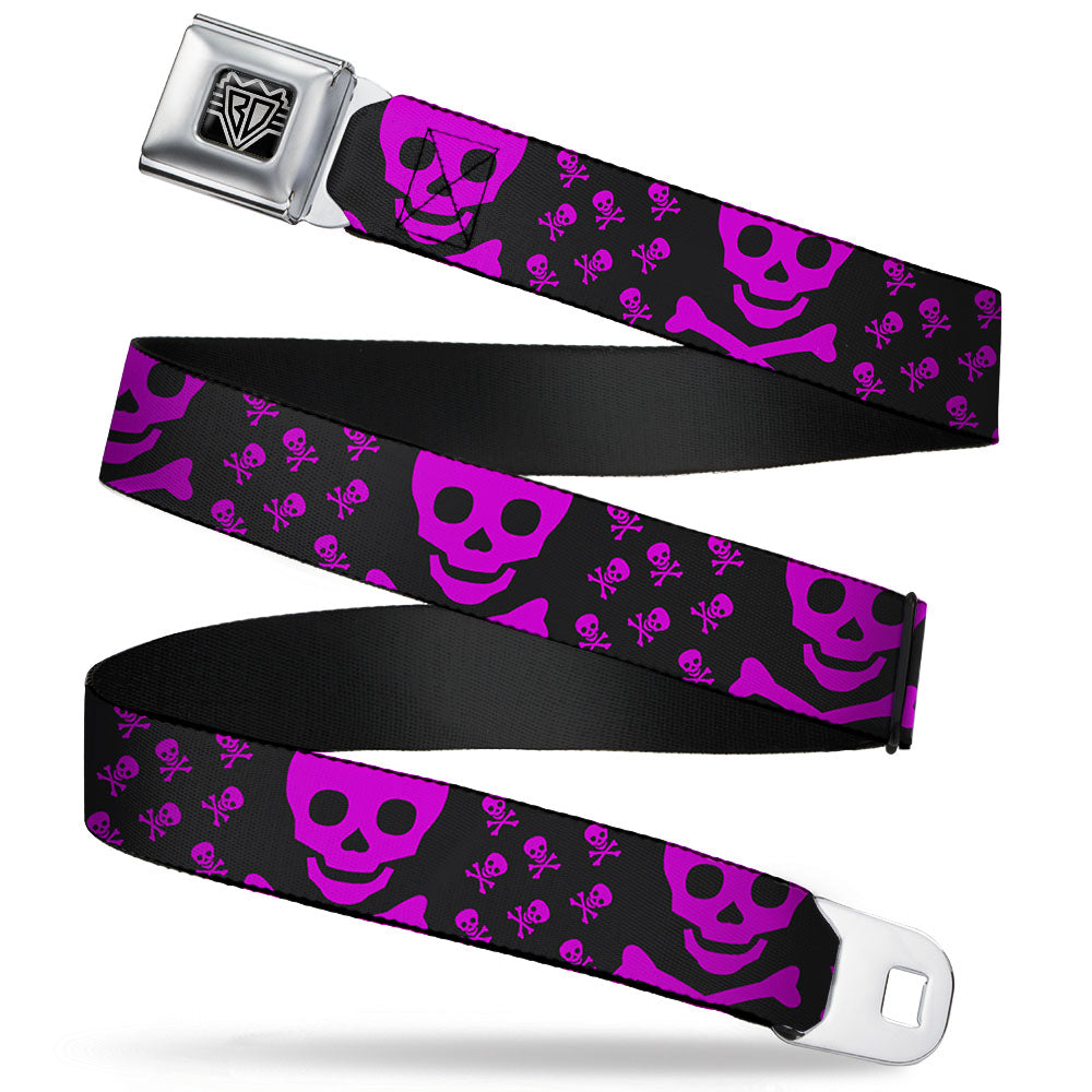 BD Wings Logo CLOSE-UP Full Color Black Silver Seatbelt Belt - Skull w/Babies Black/Fuchsia Webbing Seatbelt Belts Buckle-Down