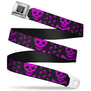BD Wings Logo CLOSE-UP Full Color Black Silver Seatbelt Belt - Skull w/Babies Black/Fuchsia Webbing Seatbelt Belts Buckle-Down