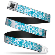 BD Wings Logo CLOSE-UP Full Color Black Silver Seatbelt Belt - Stargazer White/Blue Webbing Seatbelt Belts Buckle-Down