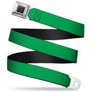 BD Wings Logo CLOSE-UP Full Color Black Silver Seatbelt Belt - St. Paddy Green Webbing Seatbelt Belts Buckle-Down
