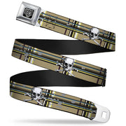 BD Wings Logo CLOSE-UP Full Color Black Silver Seatbelt Belt - Skull & Cross Bones Plaid Tan Webbing Seatbelt Belts Buckle-Down