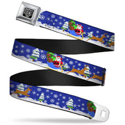 BD Wings Logo CLOSE-UP Full Color Black Silver Seatbelt Belt - Santa & Reindeers Webbing Seatbelt Belts Buckle-Down