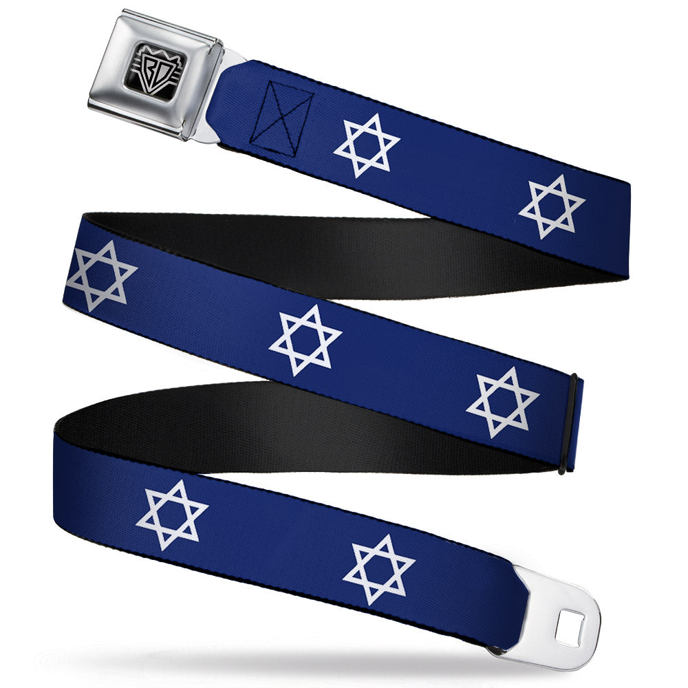 BD Wings Logo CLOSE-UP Full Color Black Silver Seatbelt Belt - Star of David Webbing Seatbelt Belts Buckle-Down