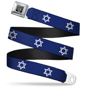 BD Wings Logo CLOSE-UP Full Color Black Silver Seatbelt Belt - Star of David Webbing Seatbelt Belts Buckle-Down