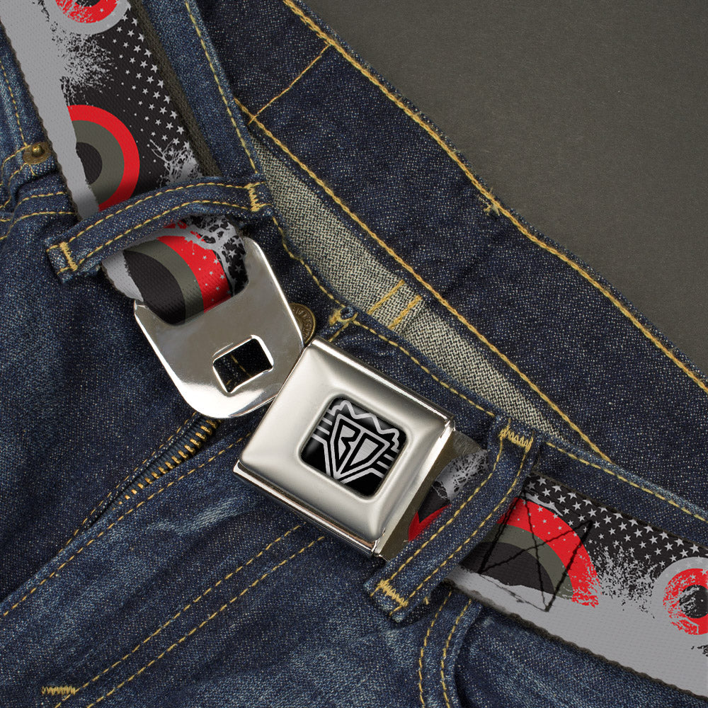 BD Wings Logo CLOSE-UP Full Color Black Silver Seatbelt Belt - Starry Forest Webbing Seatbelt Belts Buckle-Down