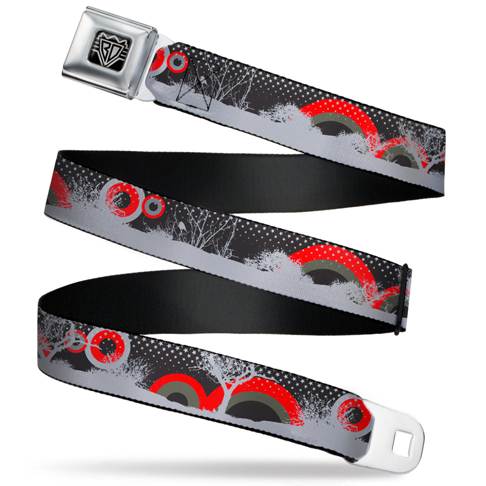 BD Wings Logo CLOSE-UP Full Color Black Silver Seatbelt Belt - Starry Forest Webbing Seatbelt Belts Buckle-Down