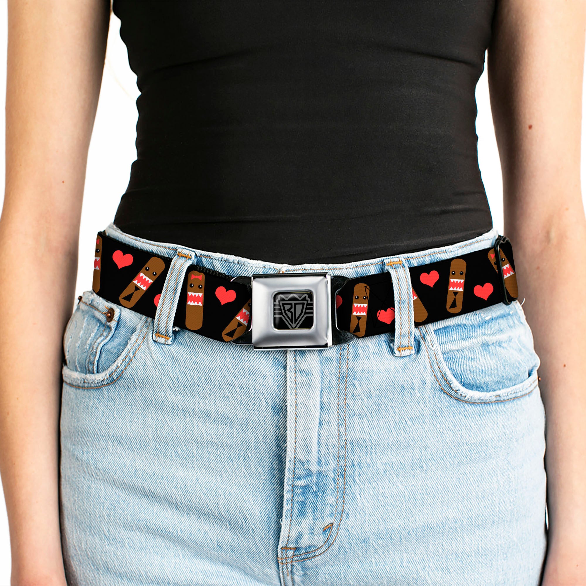 BD Wings Logo CLOSE-UP Full Color Black Silver Seatbelt Belt - Skateboard Love Webbing Seatbelt Belts Buckle-Down