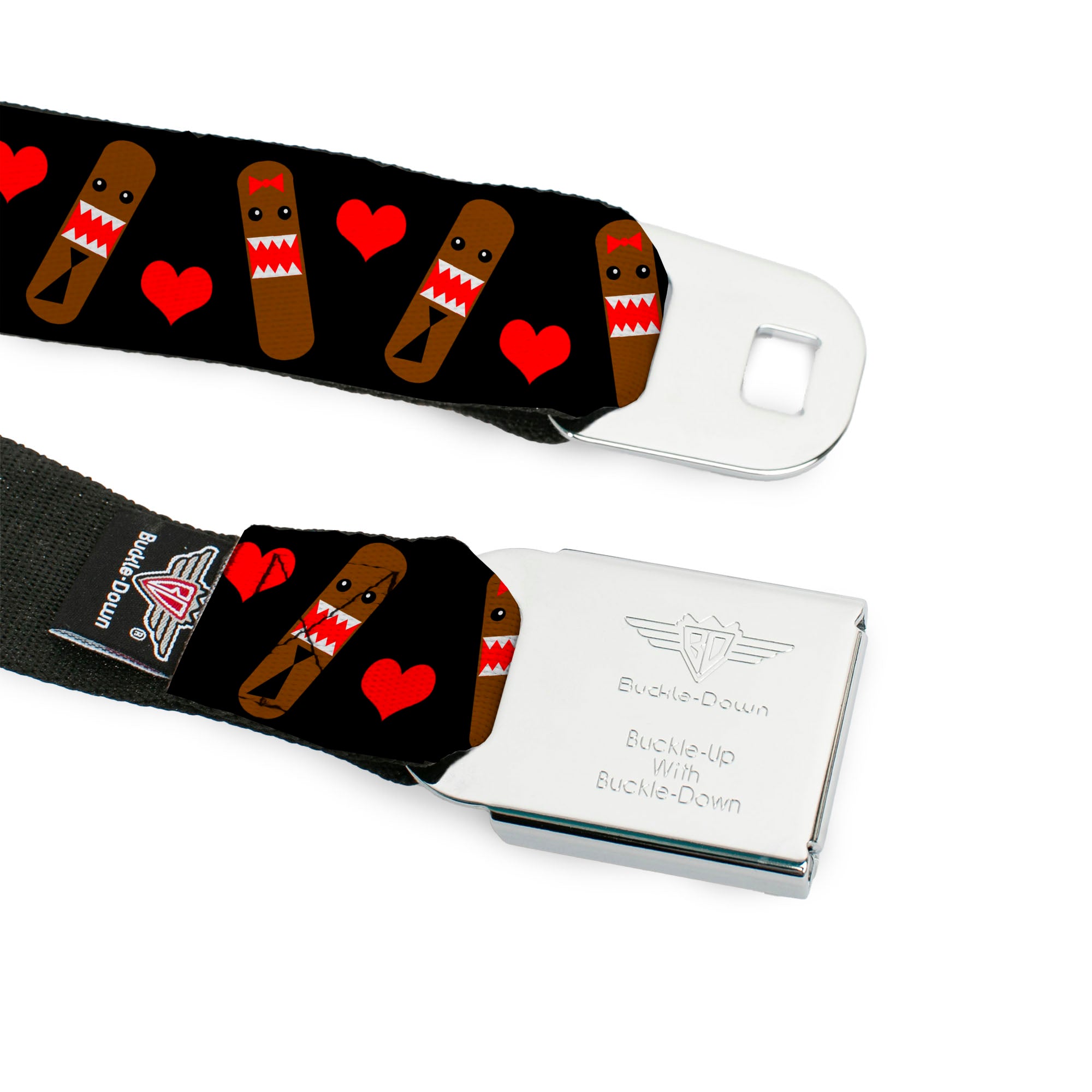 BD Wings Logo CLOSE-UP Full Color Black Silver Seatbelt Belt - Skateboard Love Webbing Seatbelt Belts Buckle-Down