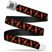 BD Wings Logo CLOSE-UP Full Color Black Silver Seatbelt Belt - Skateboard Love Webbing Seatbelt Belts Buckle-Down
